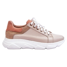 FILIPCZYK Baskets Plateforme Cuir Confortables Beige Alisane