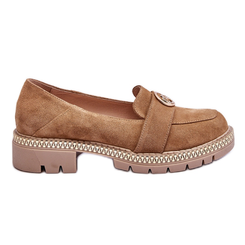 FILIPCZYK Elégants mocassins en daim beige foncé Laverne