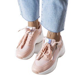 Baskets compensées roses Stacey