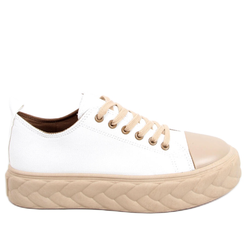 BM Baskets femme Winnie BLANC / BEIGE