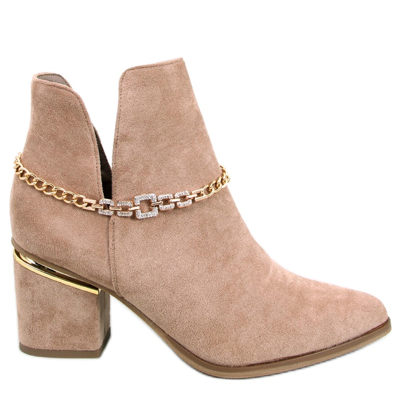 BM Bottines à talon printemps Virginia Kaki beige