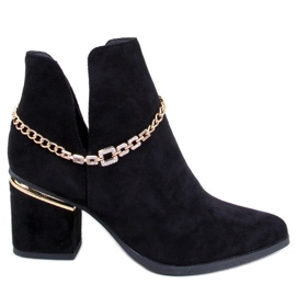 BM Bottines à talons printemps Virginia Black le noir