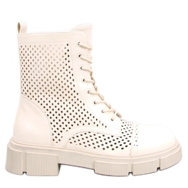 BM Bottines à lacets ajourées Wyman Beige BM Bottines à lacets ajourées Wyman Beige