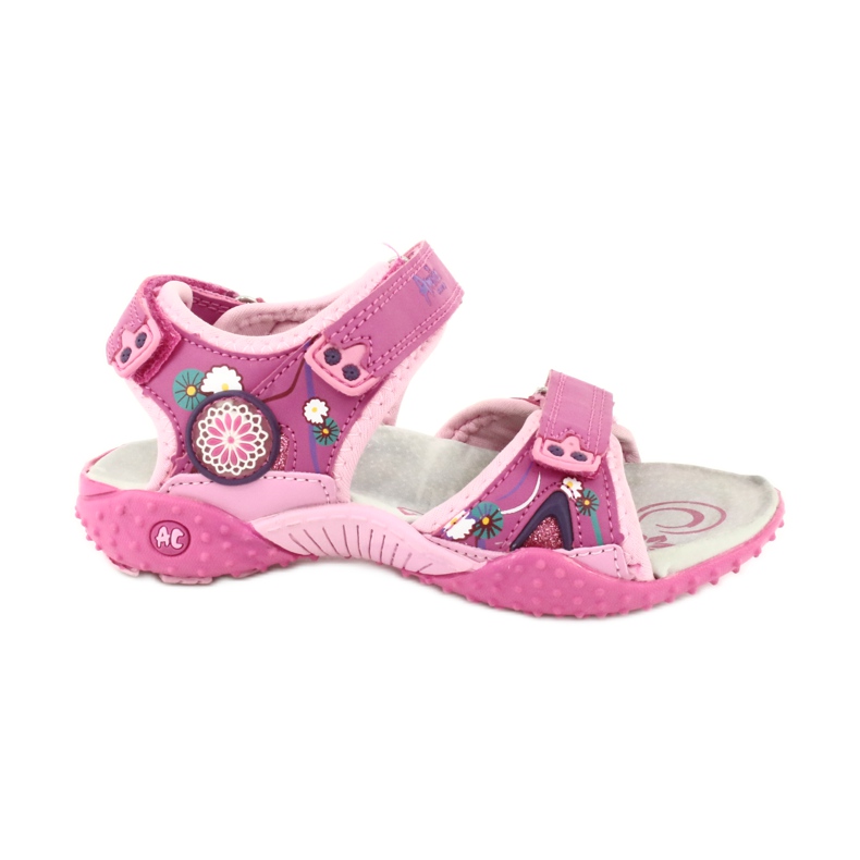 American Club Sandales fille avec empiècement cuir American 1232 pink violet rose