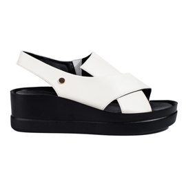 Sandales compensées Shelovet pour femmes blanc