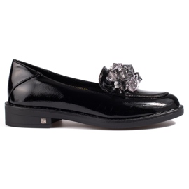 W. Potocki Chaussures femme laquées avec décoration Potocki noir