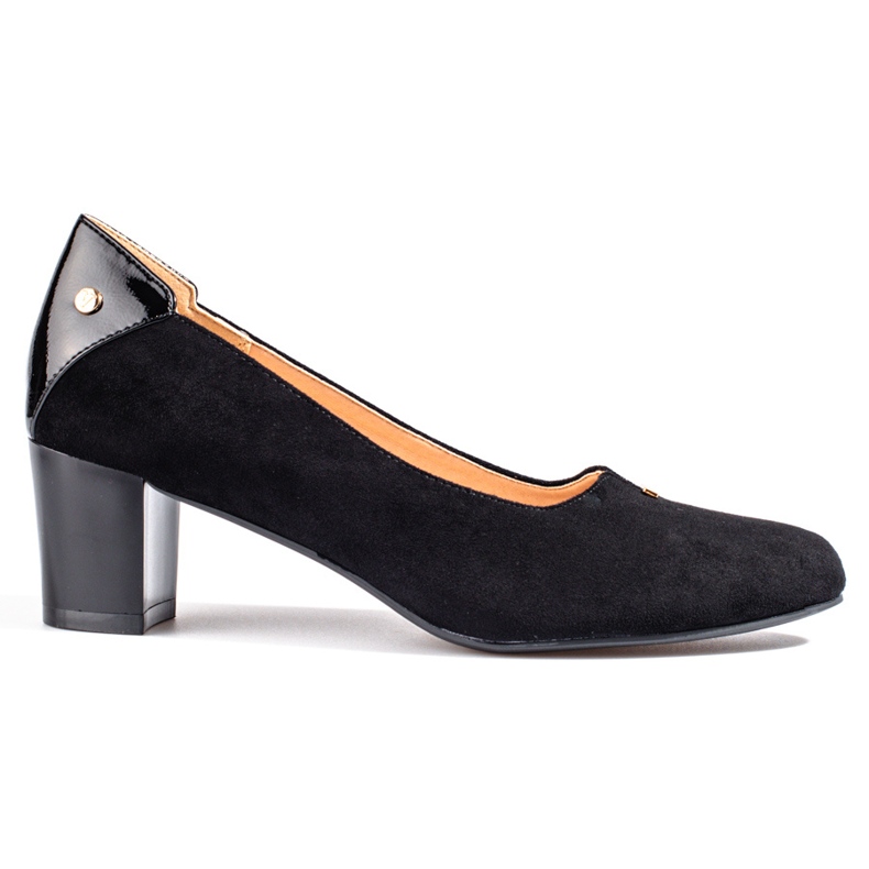 Escarpins élégants en daim pour femmes sur un talon bas Vinceza noir le noir