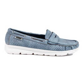 Mocassins femme ajourés Shelovet bleu