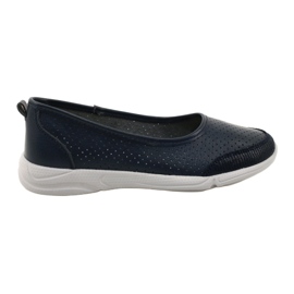 Ballerines en cuir ajouré Evento-Jezzi 21PB32-3621 Marine bleu Ballerines en cuir ajouré Evento-Jezzi 21PB32-3621 Marine bleu