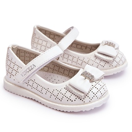 Vinceza Ballerines Enfant Avec Noeud Velcro Blanc Halle