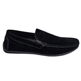 Mocassins en daim classiques pour hommes Noir Felixo