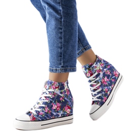 BM Baskets compensées bleu marine Fouquet