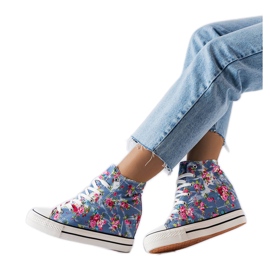 BM Baskets compensées à fleurs bleues Fouquet