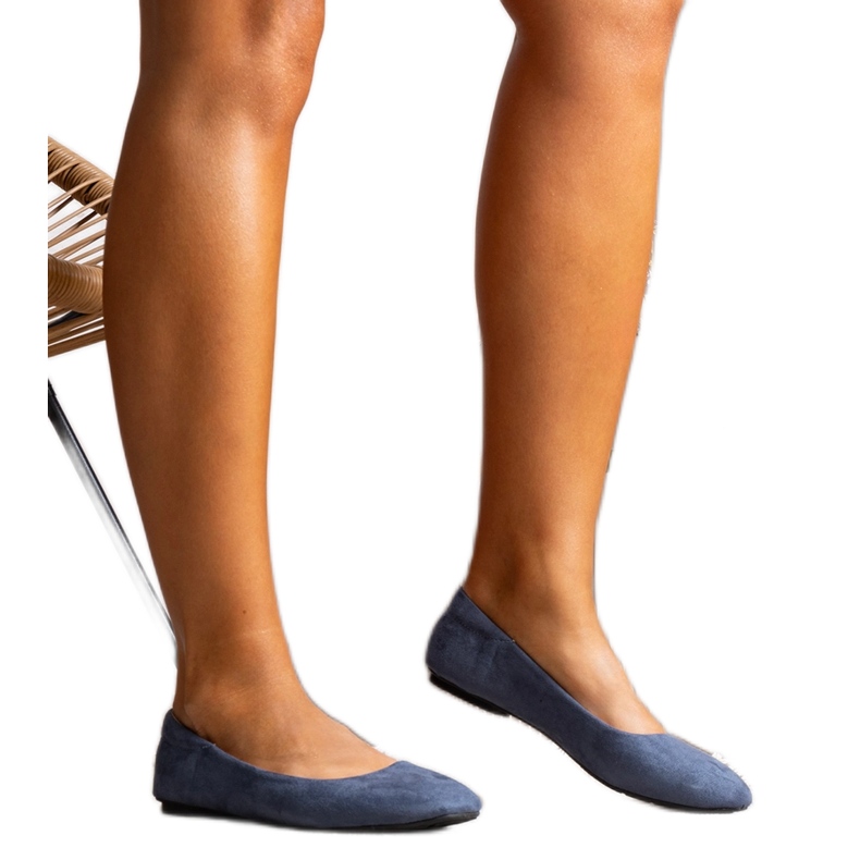 Ballerines en éco-daim bleu marine Jules