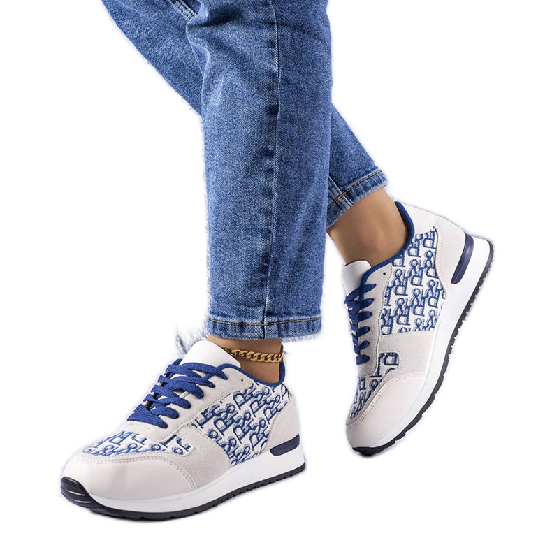 Baskets grises et bleues à imprimé Arcouet