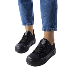 Baskets à plateforme noires de Big Star LL274184