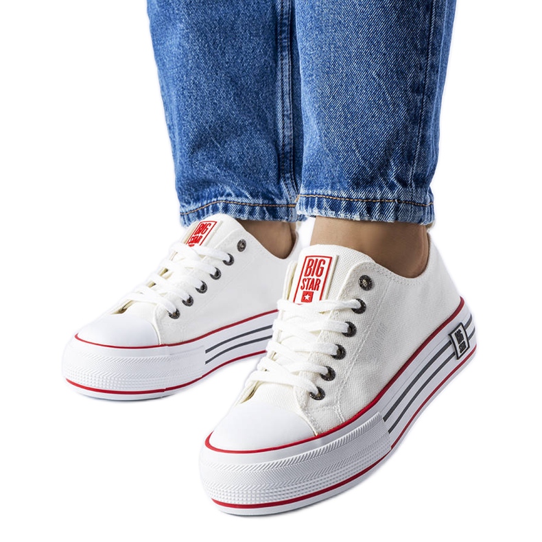 Baskets blanches à plateforme Big Star LL274180 Baskets blanches à plateforme Big Star LL274180