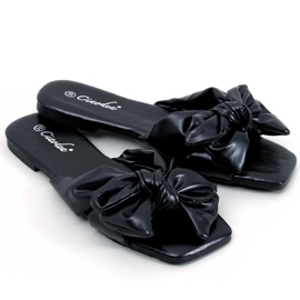 Minnen Chaussons noeuds noirs le noir Minnen Chaussons noeuds noirs le noir