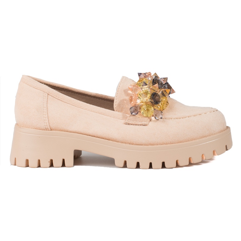 Mocassins plateforme daim femme Shelovet beige