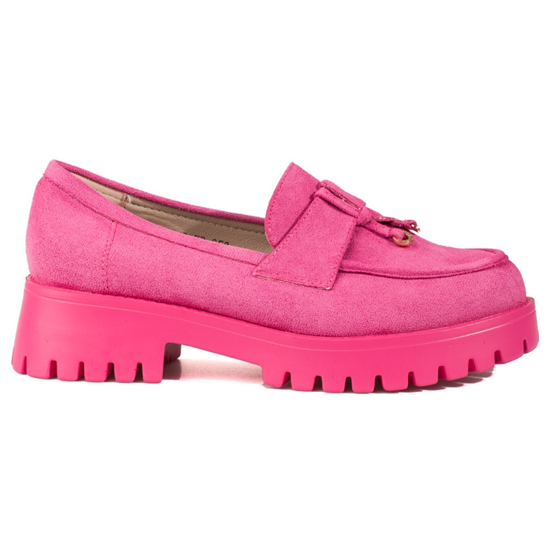 Mocassins plateforme en daim rose Shelovet