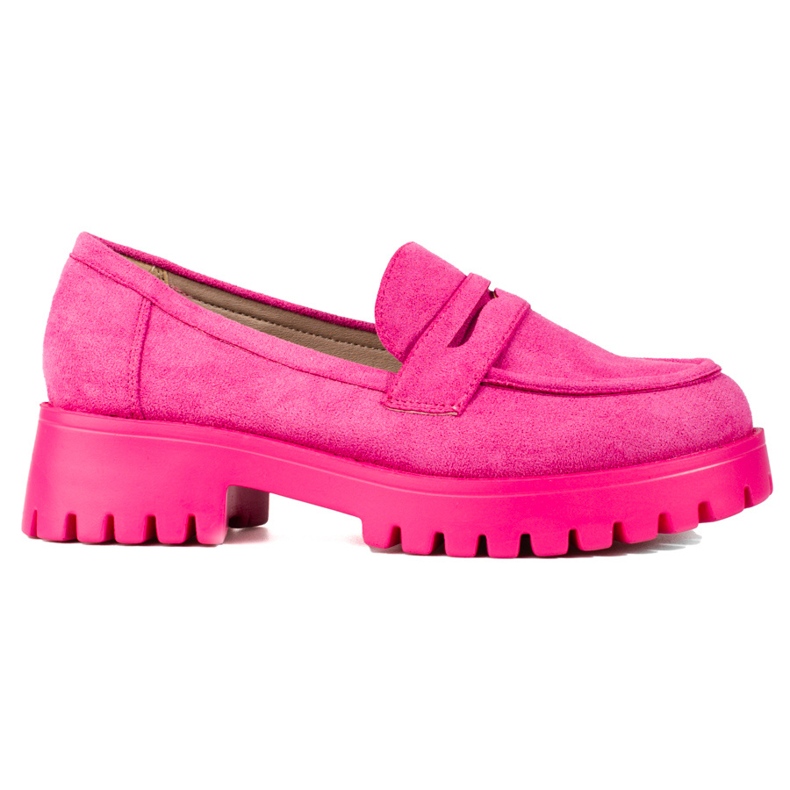 Mocassins pour femmes sur la plate-forme Shelovet daim rose Mocassins pour femmes sur la plate-forme Shelovet daim rose