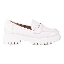 Mocassins plateforme Shelovet femme blancs