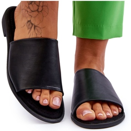 Chaussons Femme Cuir Lisse Noir Cerise