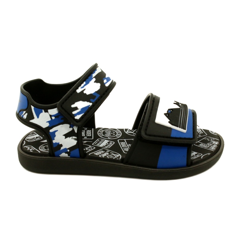 Boys 'Sandals Rider 83453 AG294 noir / bleu / blanc le noir