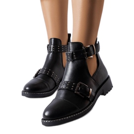 Bottines noires à découpes Blondlot