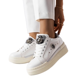 PA1 Baskets blanches à semelle compensée basse Cuillerier