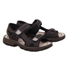 Rieker 26156 sandales velcro noires confortables pour hommes