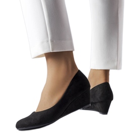 Ballerines noires à semelle compensée basse Pensee