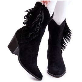 S.Barski Santiags Basses Suede Femme Noir Elyse