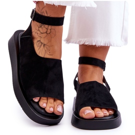 Sandales confortables pour femmes sur la plate-forme Rubie noire le noir