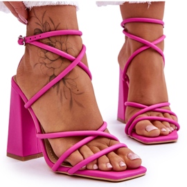 Sandales à talons hauts roses à la mode Josette