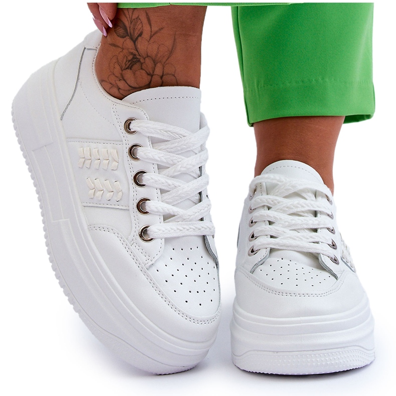 Baskets Plateforme Femme Tendance Blanc Claribel blanche