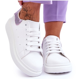 Chaussures De Sport Femme Avec Motif Décoratif Blanc-Violet Delight