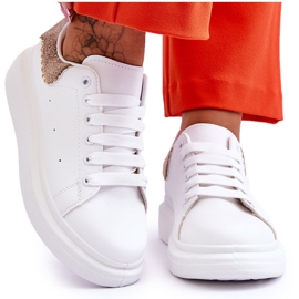 Chaussures De Sport Femme Avec Motif Décoratif Blanc-Gold Delight