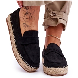Espadrilles en daim pour femmes Noir Keyla