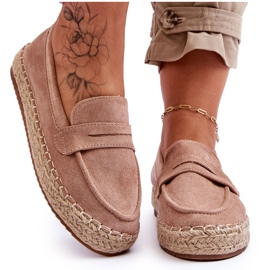 FI1 Espadrilles en daim pour femmes Beige Keyla