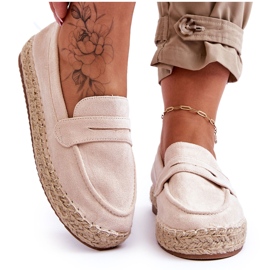 FI1 Espadrilles Femme en Daim Beige Clair Keyla