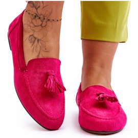 Mocassins Classiques Daim À Franges Fuchsia Averil rose
