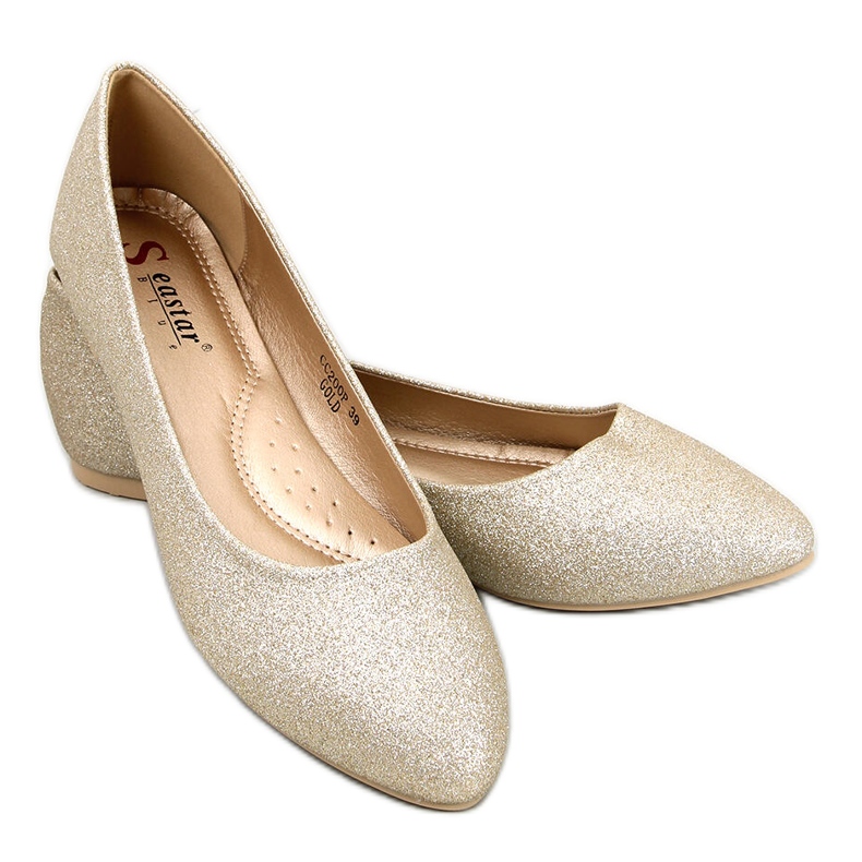 Seastar Ballerines à paillettes Chiesa Gold d'or