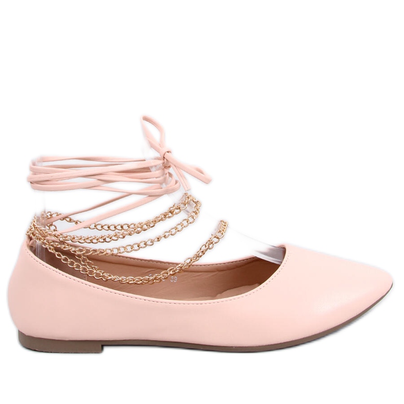 PA1 Junri Nude ballerines chaîne rose