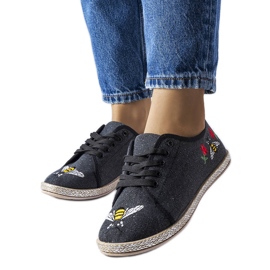 Espadrilles à paillettes noires de Malia