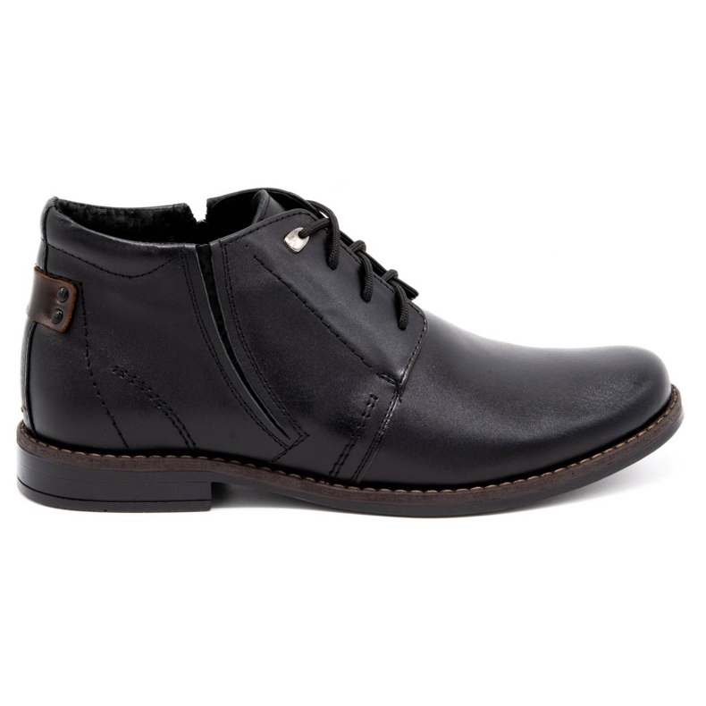 Olivier Bottes d'hiver en cuir pour hommes 336LU noir le noir Olivier Bottes d'hiver en cuir pour hommes 336LU noir le noir