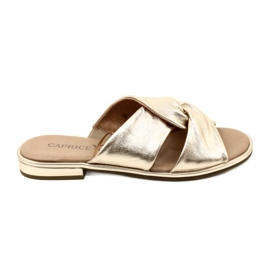 Caprice Chaussons Femme Confortables Platino Metalik 9-27100-20 959 doré