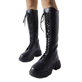 Bottes isolées noires avec liseré de Lomme le noir