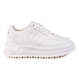 Chaussures de sport femme Shelovet baskets semelle épaisse blanc