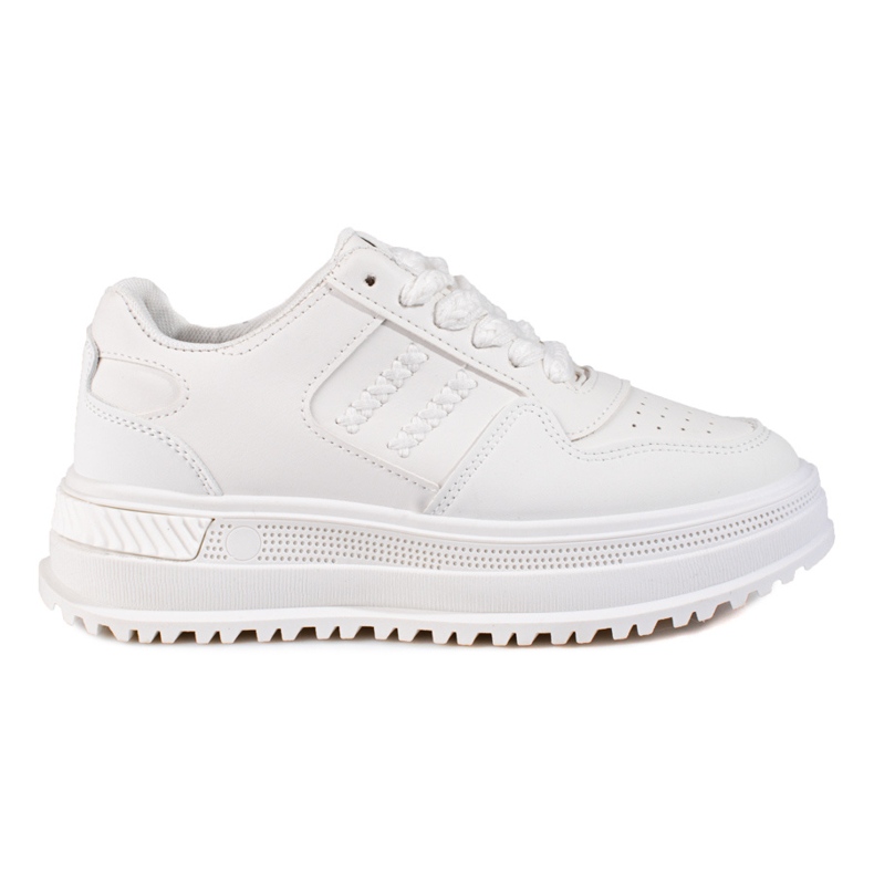 Chaussures de sport femme Shelovet baskets semelle épaisse blanc blanche